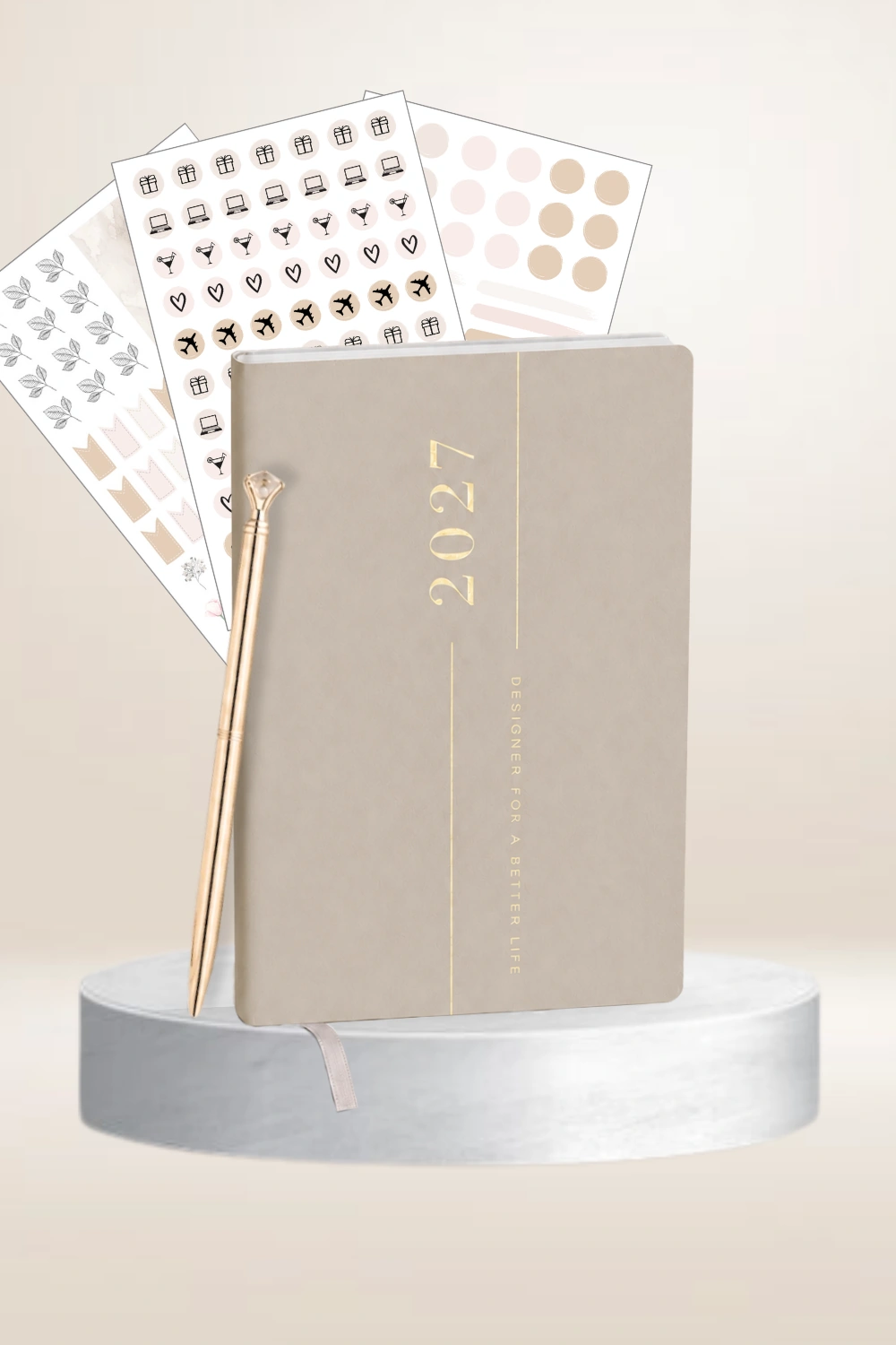 Ensemble (Calendrier 2027, Stylo, Autocollants)